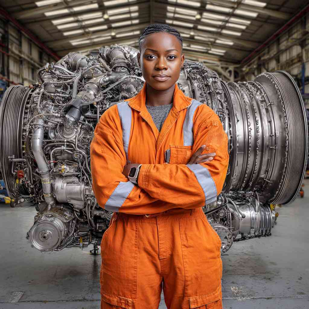 Aviation maintenance worker performing hands-on aircraft repair