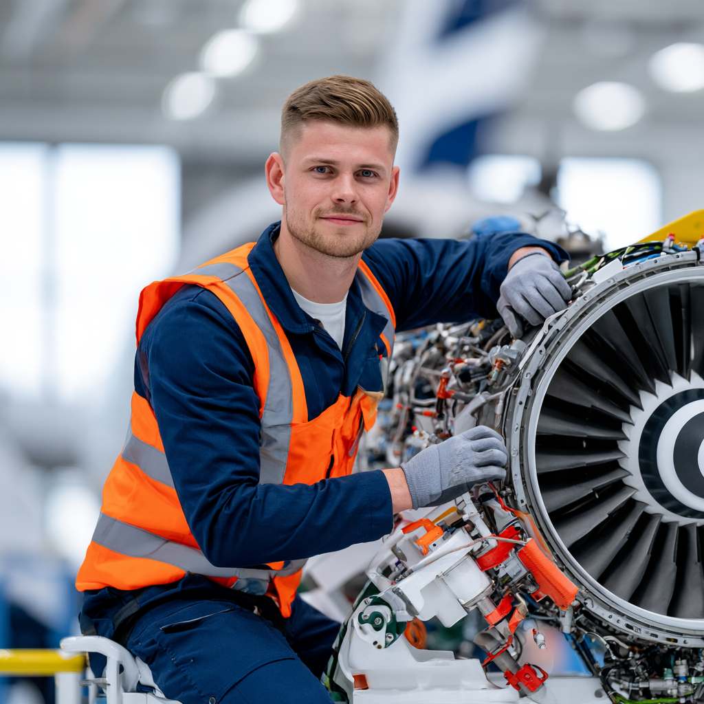 GOS-IMG-WP-AVI-Worker5-1x1-v01 Aviation maintenance technician at work in the hangar