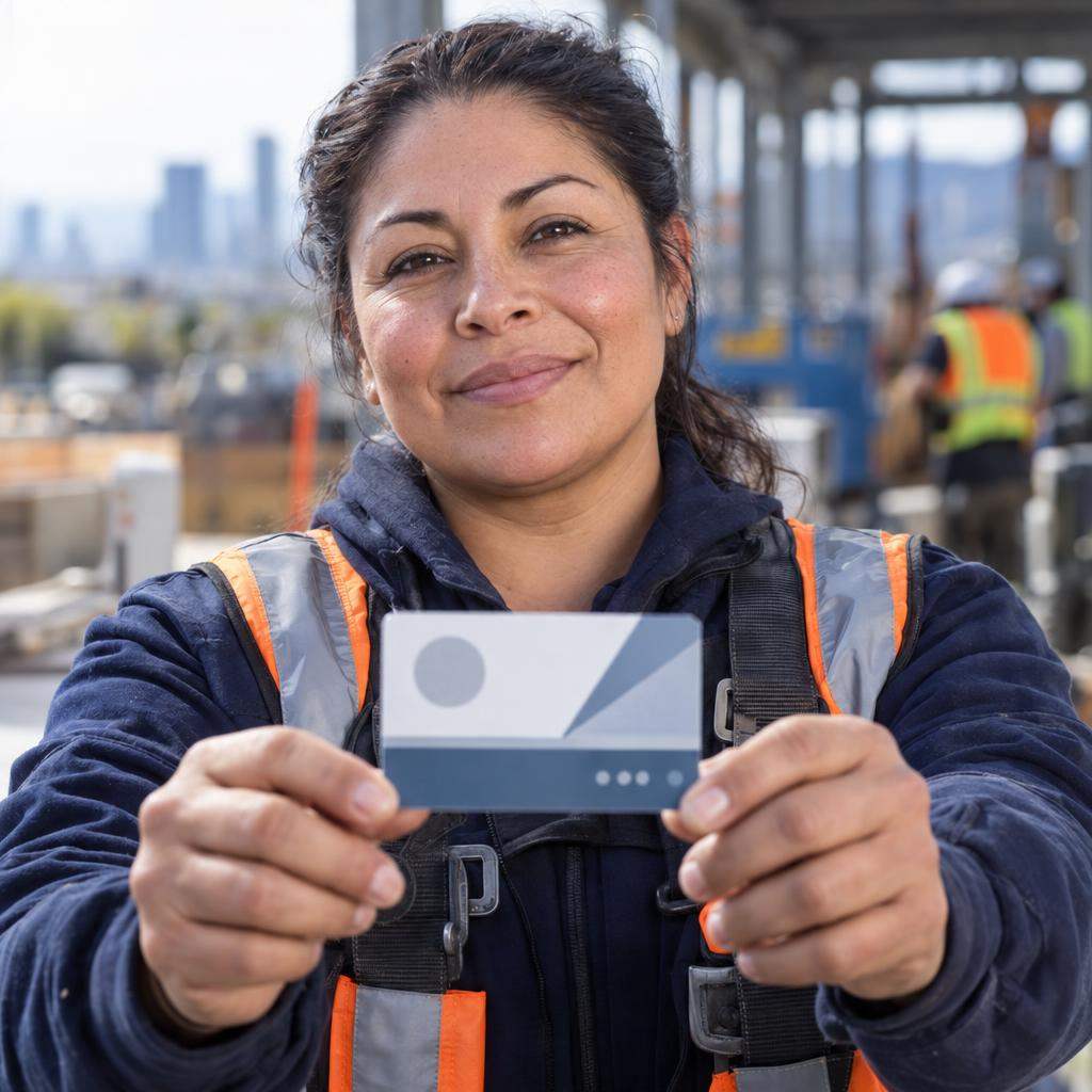 GOS-IMG-WP-CARD-HoldingCard-1x1-v02 A woman holding her journeyman card. What is the definition of journeyman?