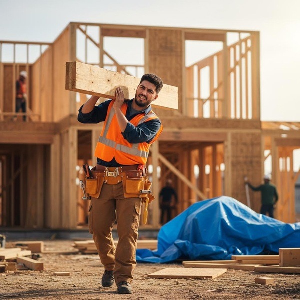 an apprentice working on a construction site