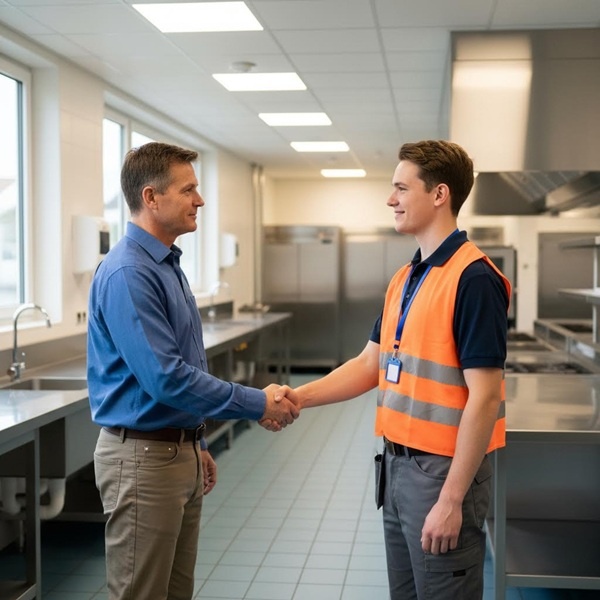 a mentor and apprentice shaking hands